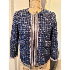 Ann Taylor LOFT Tweed Texture Jacket, Sz Medium Petite